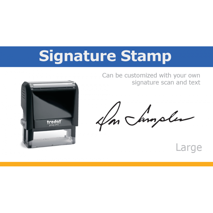 Large Signature Logo Stamp